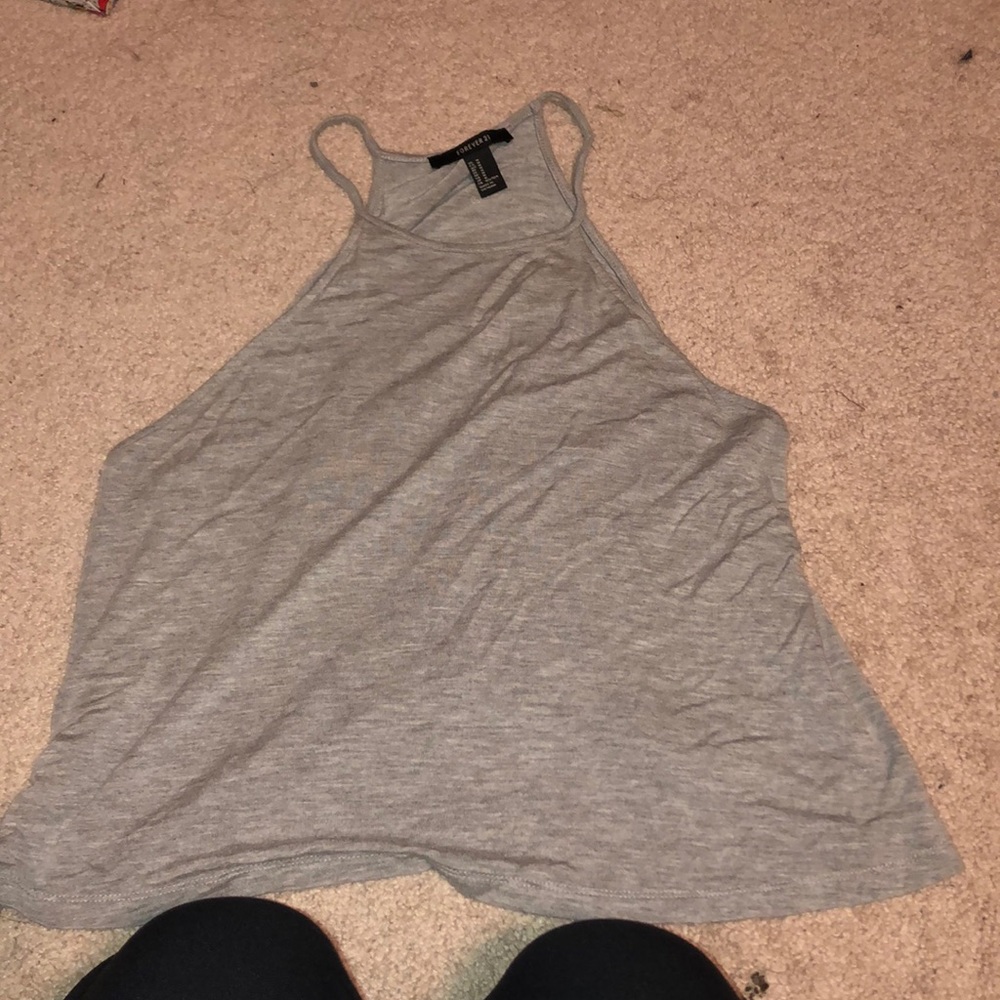 Grey halter tank top